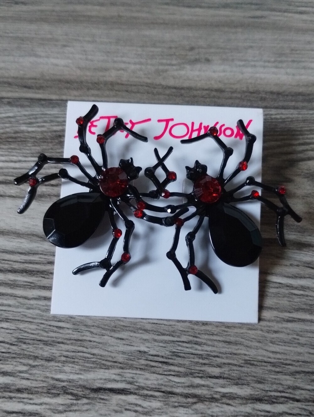 Betsey Johnson Black Spider Earrings